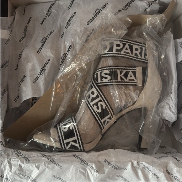 Karl Lagerfeld Carlin- Strappy Sandal Soft White Size 9 - Picture 7 of 8